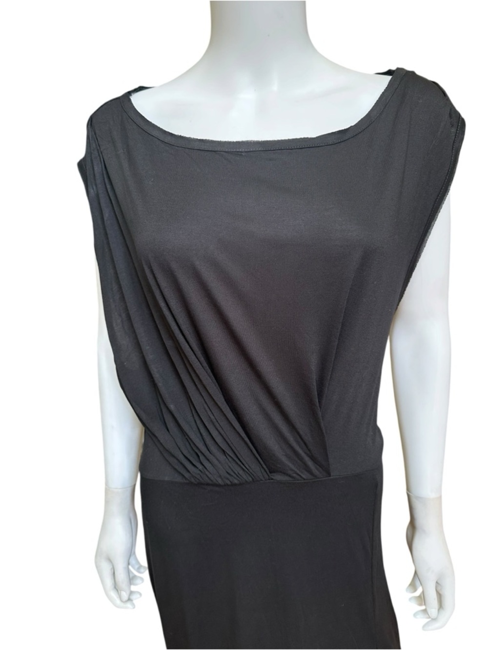 All Saints Muse Black Draped Maxi Dress with Side Slit, L, NWT - Picture 3 of 14